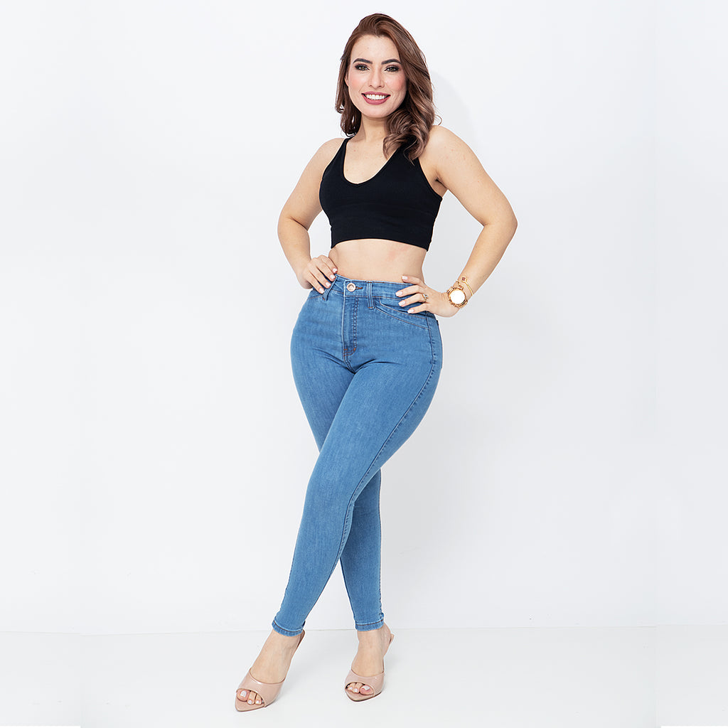 DAMA TIRO ALTO SKINNY PN C/B