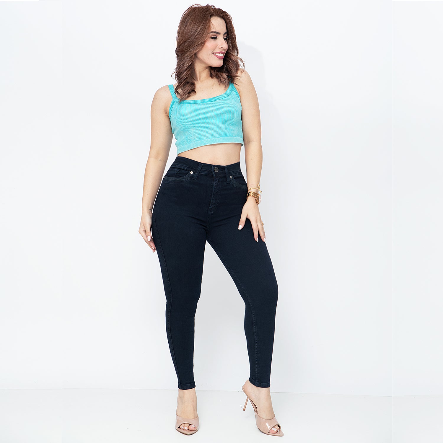 DAMA TIRO ALTO SKINNY PN C/B