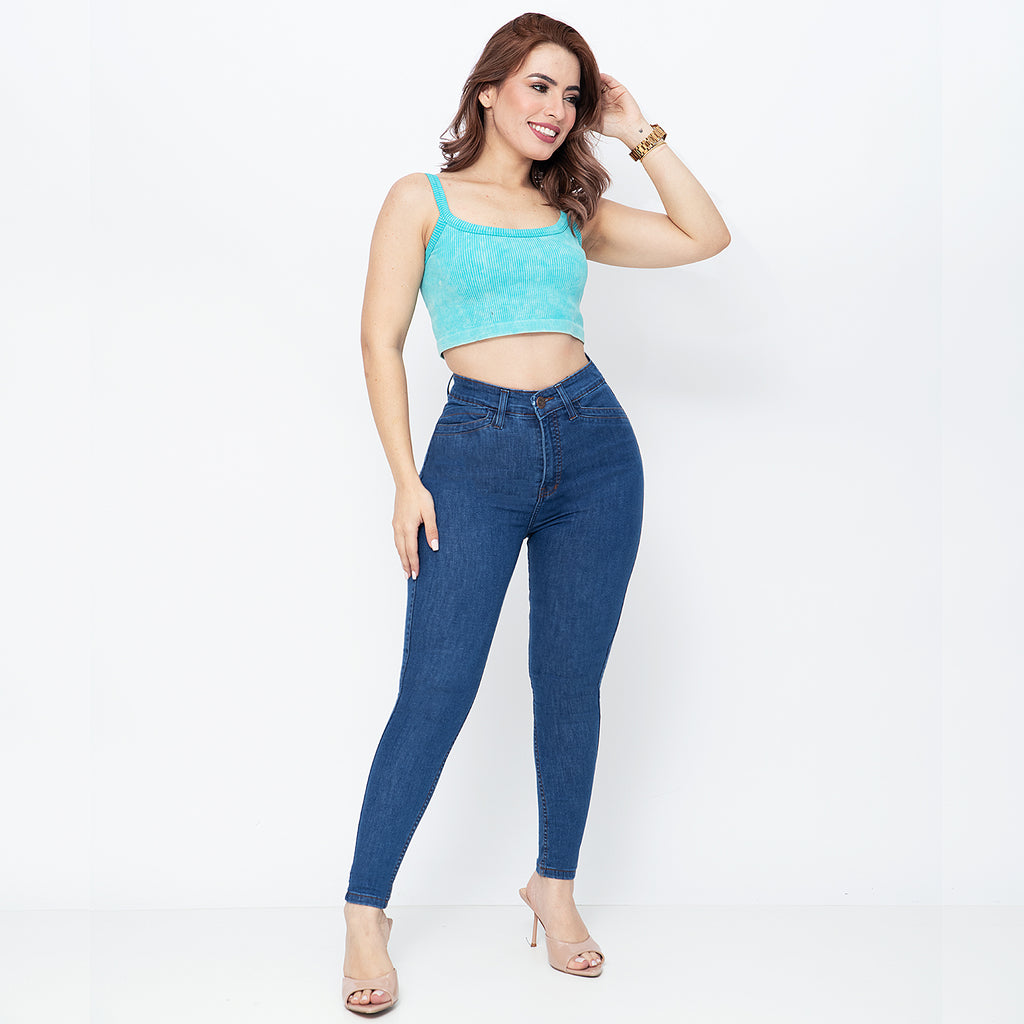 DAMA TIRO ALTO SKINNY PN C/B
