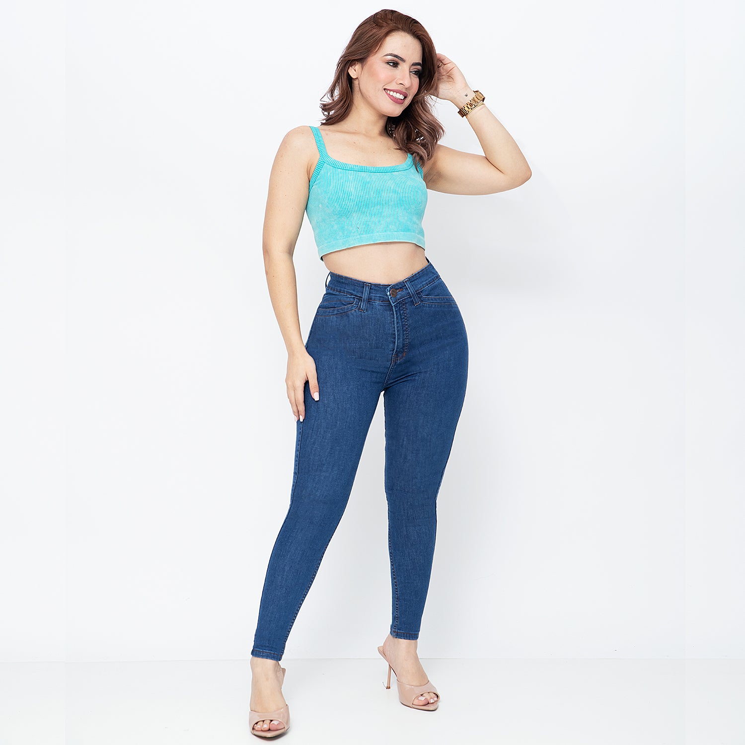 DAMA TIRO ALTO SKINNY PN C/B
