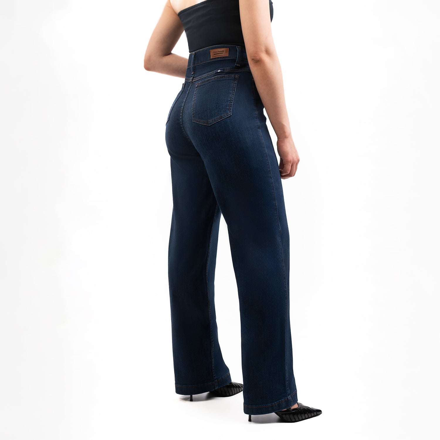 Dama Wide Leg Jeans Azul Stone