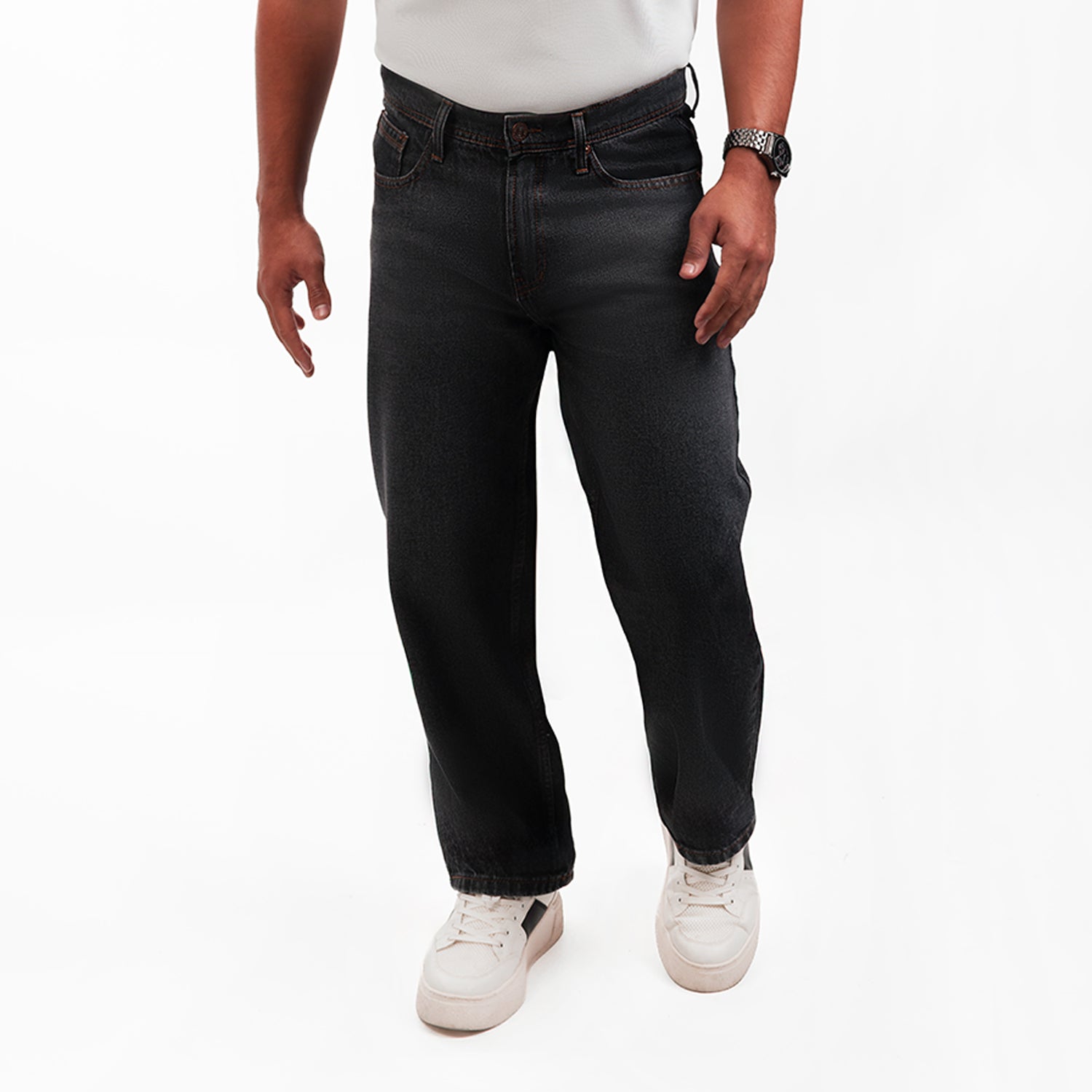 Caballero Relaxed Fit Jeans Gris Plomo