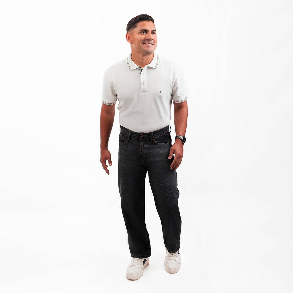 Caballero Relaxed Fit Jeans Gris Plomo