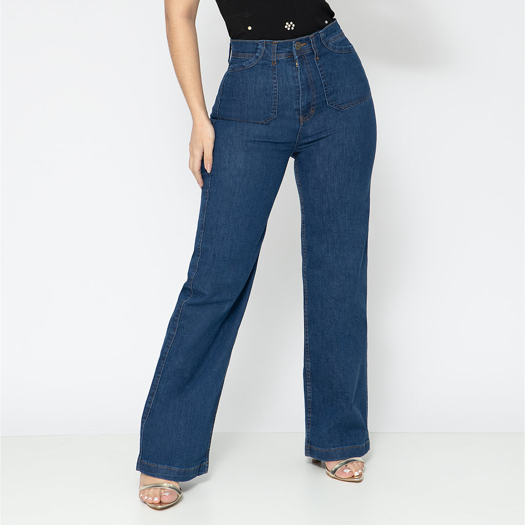 DAMA JEANS PALAZZO C/B